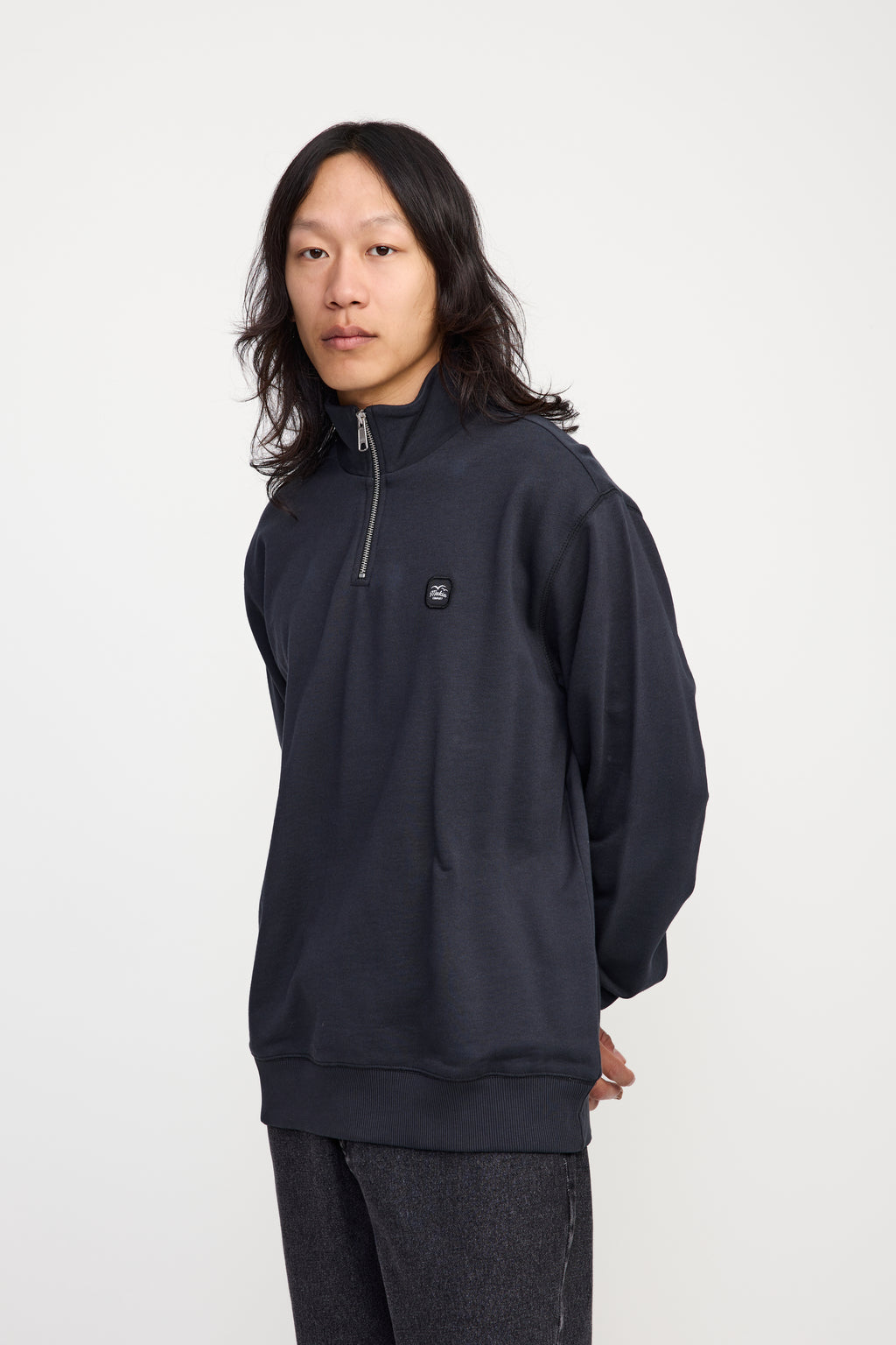Patch Half Zip Sweatshirt