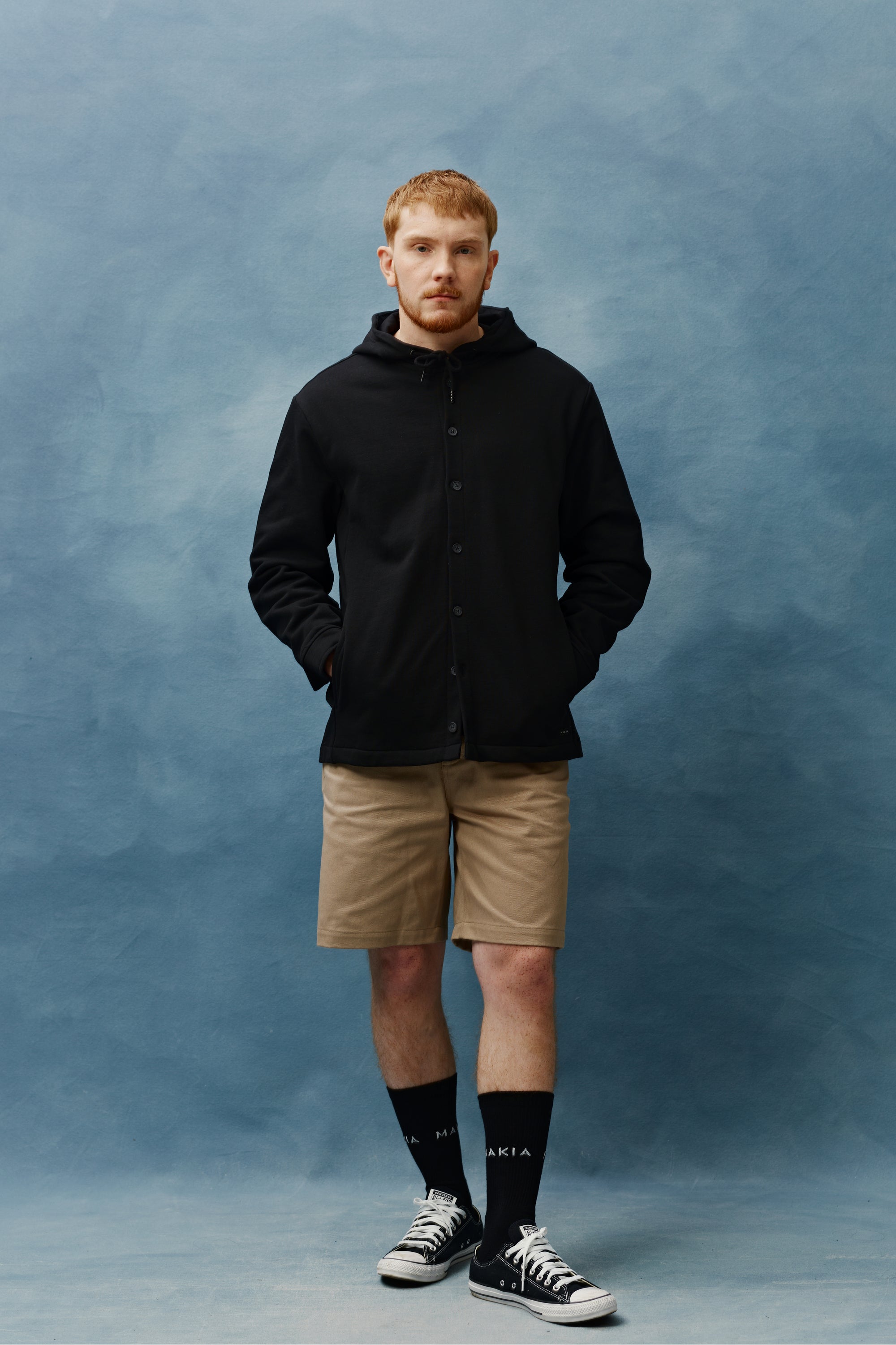 Button Up Hooded Sweatshirt