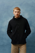 Button Up Hooded Sweatshirt